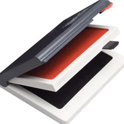 Cosco Two-Color Felt Stamp Pads, Red/Black Ink (090468)