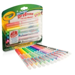 Crayola Fine Line Washable Dry Erase Markers, Assorted, 12/Box, 3 Boxes (BIN985912-3)