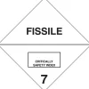 Decker Tape "Fissile" Label, 4" x 4", 500/RL