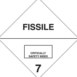 Decker Tape "Fissile" Label, 4" x 4", 500/RL