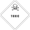 Decker Tape "Toxic" Label, 4" x 4", 500/RL