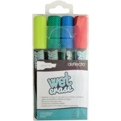 Deflect-O Tank Wet Erase Markers, Chisel Tip, Assorted, 4/Pack (SMA510-V4)