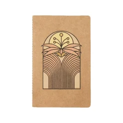 Denik Desert Bloom Lay-Flat Notebook, 5.25" x 8.25", Lined Ruled, 72 Sheets, Kraft (KLC1166KL)