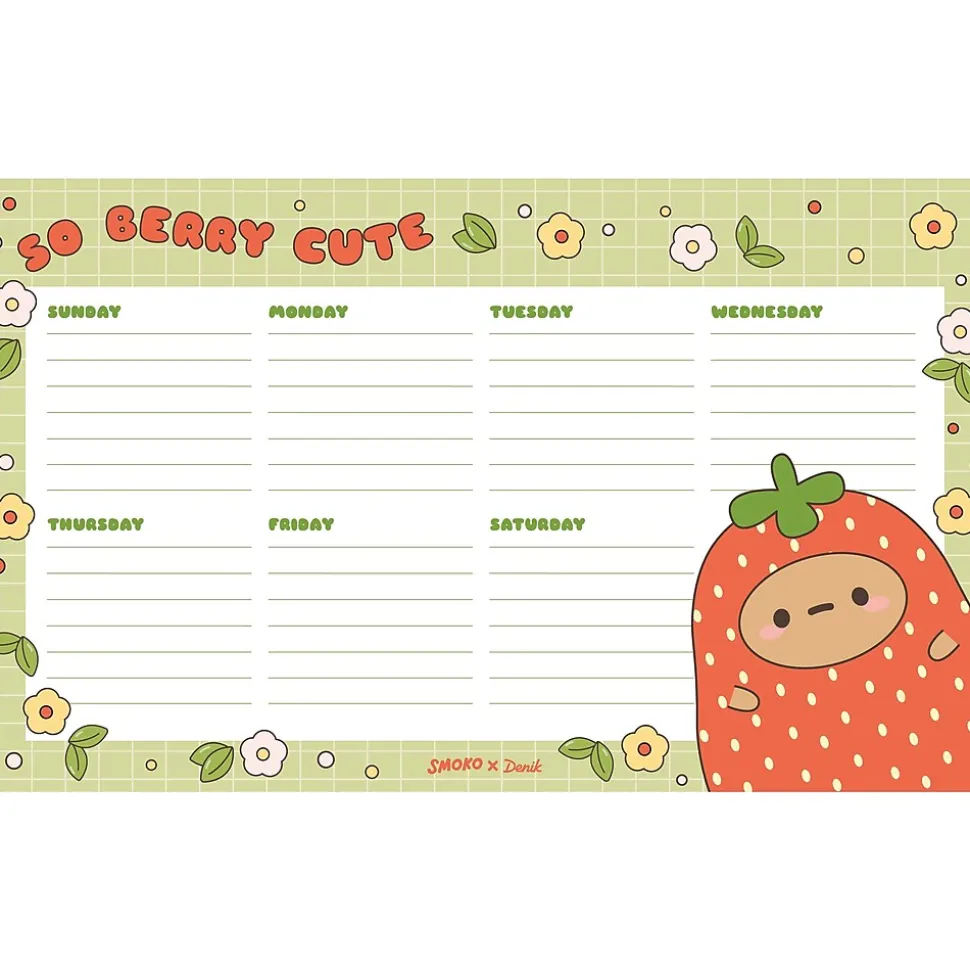 Denik Strawberry Dumpling Notepad, 10" x 6", Multicolor, 52 Sheets/Pad (DP1908)