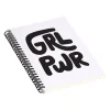 DENY Designs Grl Pwr Black and White by Phirst Professional Notebooks, 5.5" x 8.25", Dotted, 40 Sheets, White (71265-NOBS01)