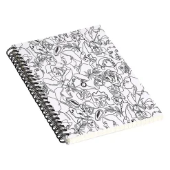 DENY Designs Linear Feminine Essence by Marta Barragan Camarasa Notebook, 5.5" x 8.25", Dotted, 40 Sheets, White/Black
