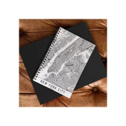 DENY Designs New York City White Map by Multiplicity Notebook, 5.5