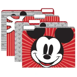 Eureka Mickey Mouse Throwback File Folders, Straight Cut, Letter Size, Assorted Colors, 4/Pack, 6 Packs/Bundle(EU-866443-6)