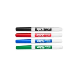 Expo Dry Erase Markers, Fine Point, Assorted, 4/Set (86074)