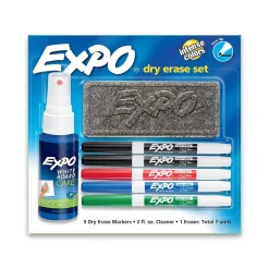 Expo Dry Erase Starter Set, Fine Tip, Assorted, 5/Pack (80675)