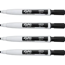 Expo Magnetic Dry Erase Markers, Fine Tip, Black, 4/Pack (1944745)