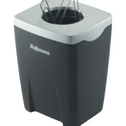 Fellowes® Office Suites™ Paper Clip Cup, Black/Silver, 3-1/4"H x 2-4/9"W x 2-1/5"D (8032801)