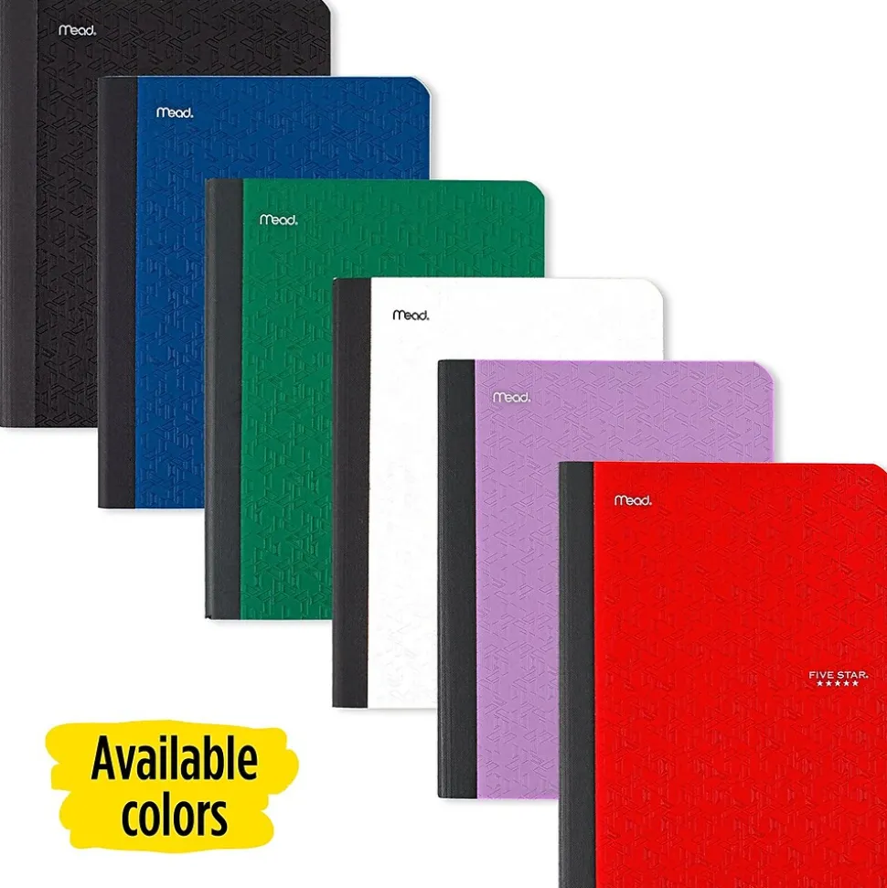 Five Star Composition Notebooks, 7.5" x 9.7", College Ruled, 100 Sheets, Each (9120)