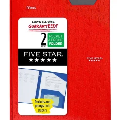 Five Star 2-Pocket Fastener Folder, Assorted Colors (34030)