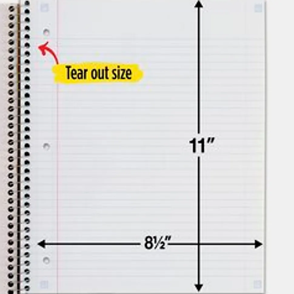 Five Star 1-Subject Notebooks, 8.5" x 11", College Ruled, 100 Sheets (06206/08076)