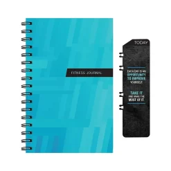 Global Printed Products Hardcover Fitness Journal, College-Ruled, Blue, 120 Pages (GPP-0068-S)