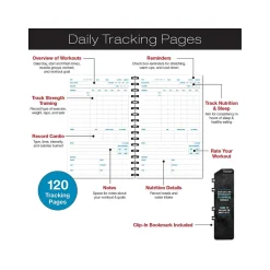 Global Printed Products Hardcover Fitness Journal, College-Ruled, Blue, 120 Pages (GPP-0068-S)