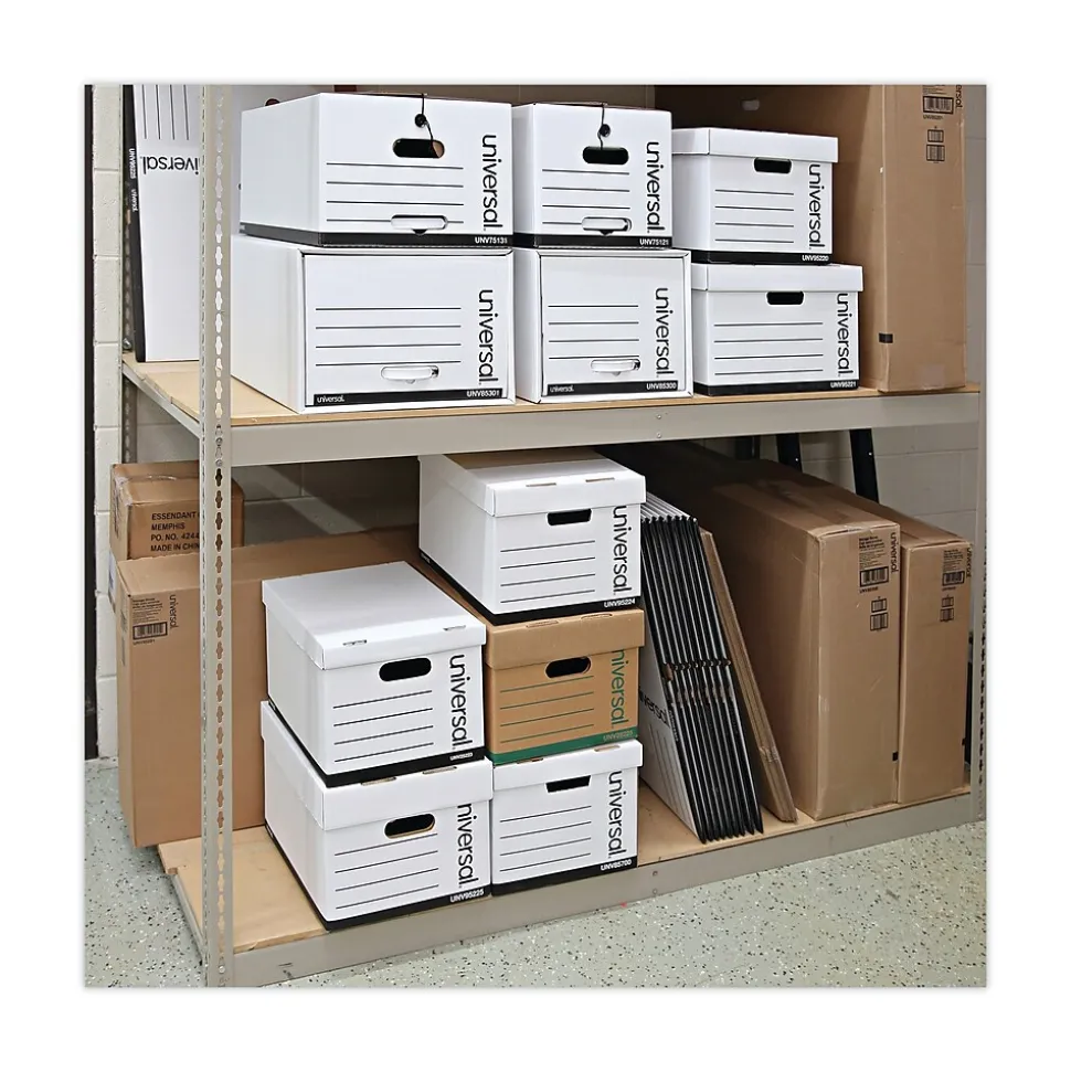 Heavy-Duty Storage Box Drawer, Legal Size, White, 6/Carton (UNV85301)