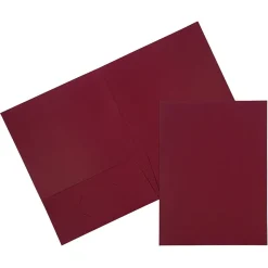 JAM Paper 2 Pocket Cardstock Presentation Folder, Burgundy, 25/Pack (386LBURA)