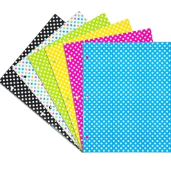 JAM Paper Glossy 3-Hole Punched 2-Pocket Folders, Multicolored, Assorted Polka Dot, 6/Pack (31237926)