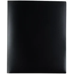 JAM Paper Heavy Duty 4-Pocket Plastic Folders, Black, 2/Pack (389MP4bl)