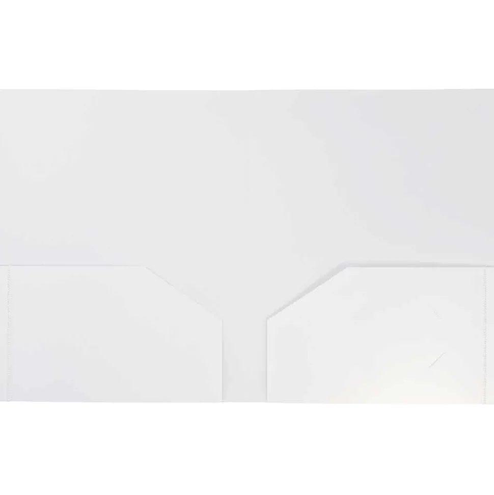 JAM Paper Heavy Duty Two-Pocket Plastic Folders, White, 6/Pack (383HWHD)