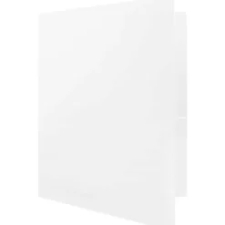 JAM Paper Heavy Duty Two-Pocket Plastic Folders, White, 6/Pack (383HWHD)