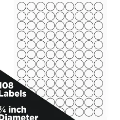 JAM Paper Laser/Inkjet Round Multipurpose Labels, 0.75