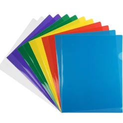 JAM Paper Plastic Sleeves, 9" x 12", Assorted Colors, 12/Pack (380SASST)