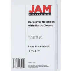 JAM Paper Pocket Notebook, 5.875" x 8.5", Narrow Ruled, 100 Sheets, White (340526604)