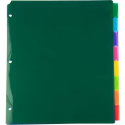 JAM Paper Poly Dividers, 8-Tab, Assorted Colors, 6 Packs (375032922A)