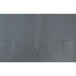 JAM Paper POP 2-Pocket Portfolio Plastic Folder, Gray, 96/Box (382EGYB)