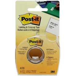 3M Post-it Labeling & Cover-up Tape, 1" x 700" Per Roll, 3 Rolls