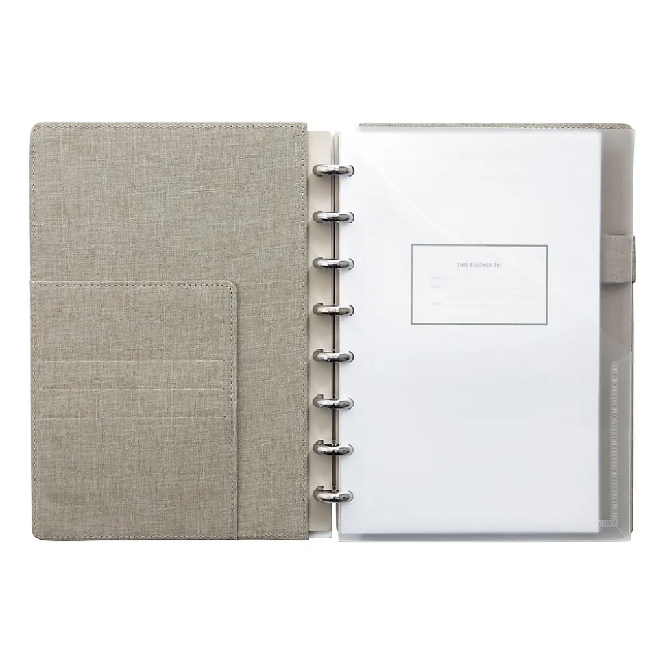 Martha Stewart 1-Subject Customizable Notebook, 6.375" x 9", College Ruled, 60 Sheets, Gray/Silver (MS102E)