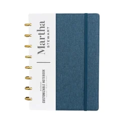 Martha Stewart 1-Subject Customizable Notebook, 6.38" x 9", Narrow Ruled, 60 Sheets, Blue (MS110P)