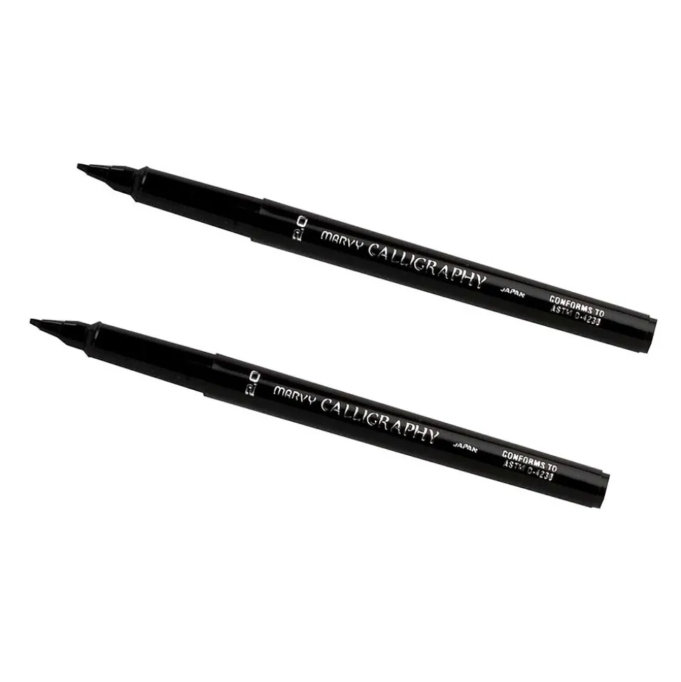 Marvy Uchida Calligraphy Pen Set, Ultra Fine, Black, 2/Pack (6504953a)