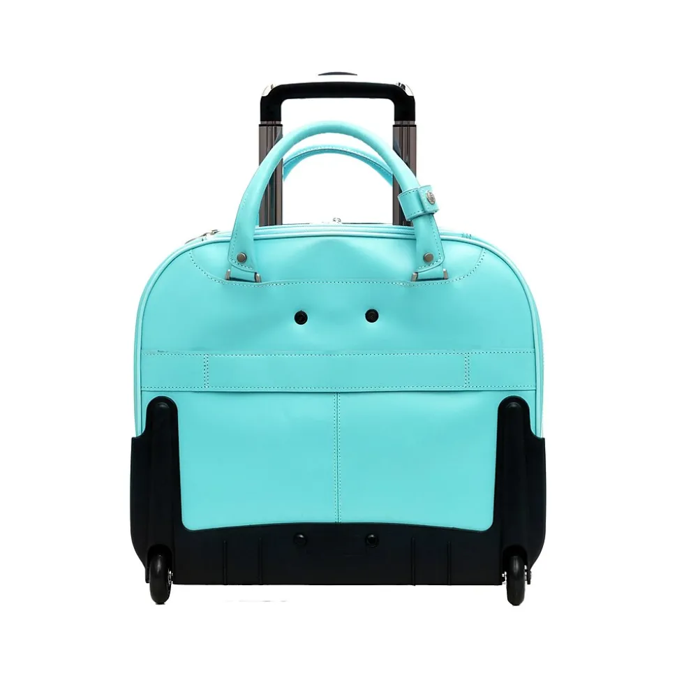 McKlein DENALI 15" Leather Laptop Bag, Aqua Blue (99708)