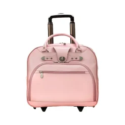 McKlein REDWOOD 15" Leather Rolling Laptop Bag, Pink (99699)