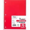 Mead 1-Subject Notebook, 8.0" x 10.5", Wide Ruled, 70 Sheets, Red (05510AB5)