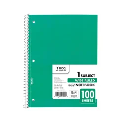 Mead 1-Subject Notebooks, 7.5