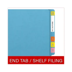 Medical Arts Press Heavy Duty End Tab File Folder, Straight Cut, Letter Size, Dark Blue, 40/Box (S-09459-DBL)