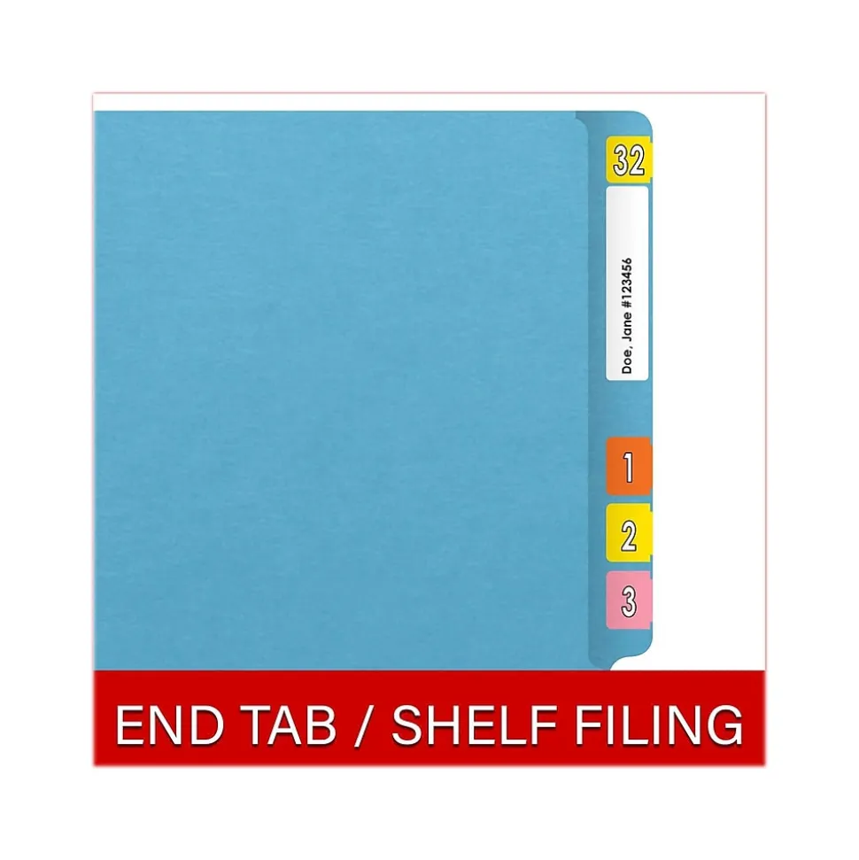 Medical Arts Press Heavy Duty End Tab File Folder, Straight Cut, Letter Size, Dark Blue, 40/Box (S-09459-DBL)