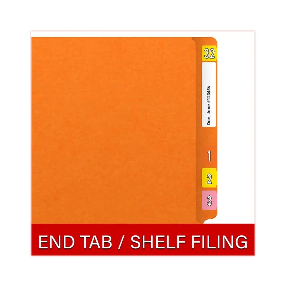 Medical Arts Press Heavy Duty End Tab File Folder, Straight-Cut, Letter Size, Orange, 40/Box (S-09461-ORG)