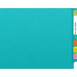 Medical Arts Press Heavy-Duty End Tab File Folder, Straight Cut, Letter-Size, Light Blue, 40/Box (S-09458-LBL)