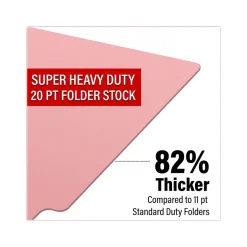 Medical Arts Press Heavy-Duty End Tab File Folder, Straight Cut, Letter-Size, Pink, 40/Box (S-09458-PNK)