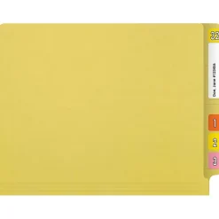 Medical Arts Press Reinforced End Tab File Folder, Straight Cut, Letter-Size, Yellow, 50/Box (S-01501-YLW)