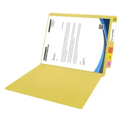 Medical Arts Press Reinforced End Tab File Folder, Straight Cut, Letter-Size, Yellow, 50/Box (S-01501-YLW)