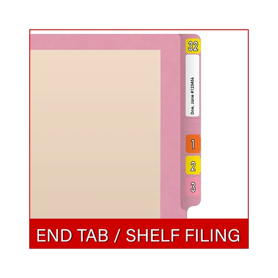 Medical Arts Press Reinforced End Tab File Folder, Straight-Cut, Letter Size, Manila/Violet, 50/Box (S-09473-PRP)