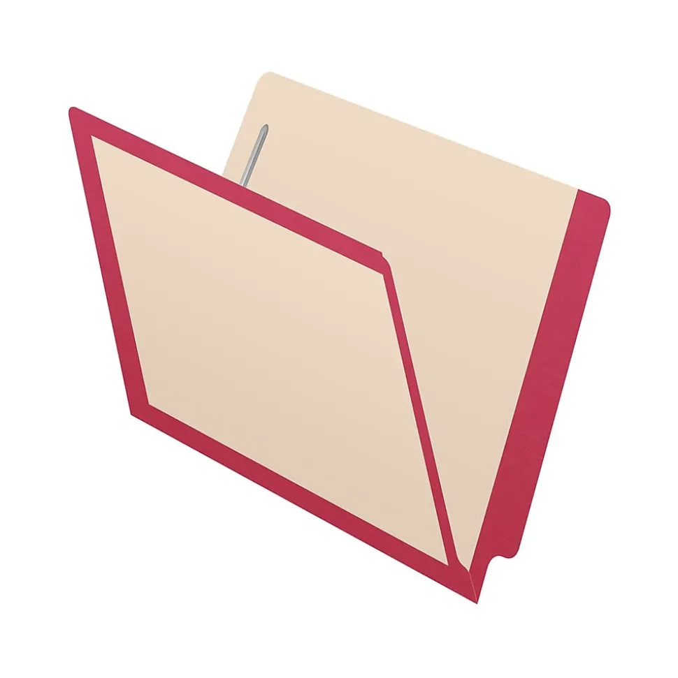 Medical Arts Press Reinforced End Tab File Folder, Straight-Cut, Letter Size, Manila/Red, 50/Box (S-09473-RED)