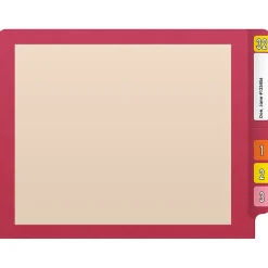 Medical Arts Press Reinforced End Tab File Folder, Straight-Cut, Letter Size, Manila/Red, 50/Box (S-09473-RED)